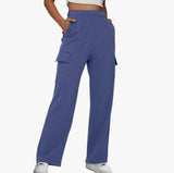 Fongt New Long Loose Trousers Leisure Sports High-Waist Trousers Show Skinny Straight Broad-Legged Trousers Women