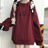 thin Sweatshirt Women Sweatshirts Pullover Oversized Casual Long Sleeve long Top letter printed hoodie black