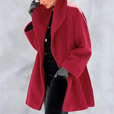 Fongt Women's Fashion Autumn And Winter Coat Multi-Colored Round-Neck Loose Hooded Coat Coat Coat Coat Coat