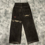 High Street Jeans Y2K Hip Hop Printed Cartoon Retro Loose Men Wide-Outfit