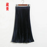 Fongt Luster Polyester Pressure Folded Half Skirt Original Single Long Skirt Silk Clear Silk #8035