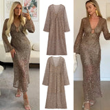 Fongt Women's Early Spring New Glit Decorated Sexy Fashion Dress