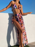 Fongt Printed Outside Single Swimsuit Bikini 2023 New Swimsuit Women's Split Swimsuit Burst Swimsuit B256W-Outfit