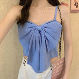 Bow Sling Female Summer New Famous Lady Small Fragrant Wind With A Short Small Vest Korean Version Of The Sleeveless