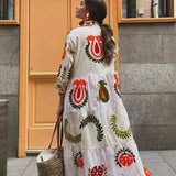 Fongt Women's Clothing Explosion Positioning Printing Long Dress