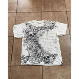 Fongt 2025 New Printed Skull-Head T-Shirt Top With Casual Fashion Round-Neck Short Sleeve
