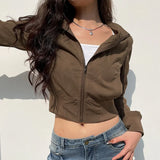 Fongt Industrial Style Line Split Pocket Flying Staff Jacket Autumn And Winter Burst Coat Top
