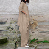 ZANZEA Fashion 2PCS Wide Leg Pants Sets Spring O-Neck Long Sleeve Blouse Suits Oversized Women's Tracksuit Casual Solid