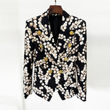 Fongt New Star Fashioned Metal Snitch Red Gallprint Suit Jacket Longs
