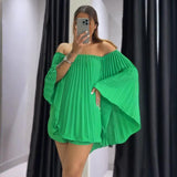 Fongt Summer New Women's Shoulder-To-Shouldered Small Shorts Half-Dress Temperament Fashion Set