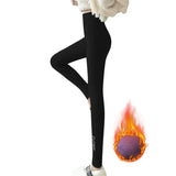 Winter Thick Warm Leggings Candy Color Stretch Fall Fleece Soft Fleece Lined Thermal Pants Fitness Sport