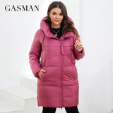 Women's Winter Down Jacket Plus Size Long Classic Design Zipper Pocket Women Coat Leisure Parkas
