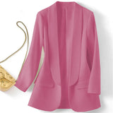 Fongt East Hot Style Spring And Autumn Temperament Commuting Solid Color Lapel Long Sleeve Small Suit Korean Version Coat Female-Outfit