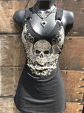 Fongt 2024 Alion Women's Skull Print Sleeveless Vest