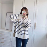 New Winter Sweater With Loose Stripes And Casual Sweaters-Outfit