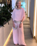 Fongt New Solid-Color Suit Round-Collar Sleb Set Of Bright Bat Shirt Wide Leg Trousers Set For Women
