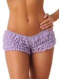 Sexy Women Shorts Panties Solid Color Tierred Ruffles Underwear Elastic Boxer Briefs Back Bow Patchwork Clubwear 2024-Outfit