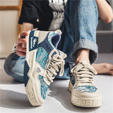 Men Skateboarding Shoes Canvas Thick Bottom Platform Shoes Comfortable Breathable Vulcanized Shoes Casual Sneakers Student Shoes-Outfit