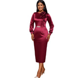 Fongt Three-Dimensional Floral And Vertiny Dress Elegant Temperament To Pack The Party Party Long-Sleeved Dress Dress Dress Dress