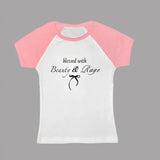 Beauty and Rage Text Graphic Top-Outfit