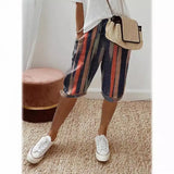 Fongt Women's Cotton Bag Loose Slacks Women's Trousers Five-Point Trousers