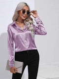 Style: A Button Satin Shirt, Temperament, Commuter Long-Sleeved Shirt, New Women's Wear In Spring And Summer.-Outfit