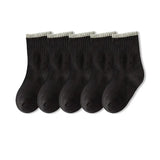 Pairs/lot 1 to 12 Years Classical Pure Color Children's Socks Black White Socks For Students Spring Autumn Winter