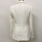 QUALITY 2023 Newest Designer Blazer Women's Slit Sleeve Lace Embellished Single Button Blazer