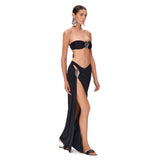 Sexy Breast-Wear Bikini Three-Piece Solid Color Sexy Split Swimsuit Woman 2025 New