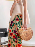Floral Midi Print Skirt-Outfit