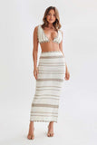 Fongt Two Sets Of Women's Knitted Slings Wrapped Breasts Skirt Dress Fashion Suit