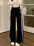 Black Striped Bow Wide Leg Pants-Outfit