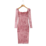 New High-Stretch Mesh Stitched Lace Buttocks Sexy Dress In Autumn-Outfit