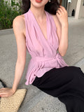 Fongt Xixi 2025 Summer New Korean Version Of The Temperament With Chiffon Sleeveless Shirt Women's Top 89365