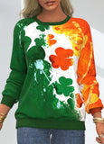 Autumn Tie-dyed Printed Round Neck Raglan Long Sleeve