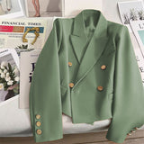 Fongt 2025 New Orange Short Blazer Women's Small Design Sense College Wind Commuting Suit Suit