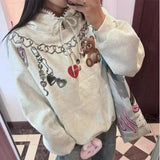 Charms Chain Printed Hoddie-Outfit