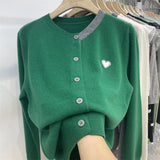 Fongt And Autumn New Korean Version Gentle Wind Knitting Cardigan Female Cloth Long Sleeve Bottom Jacket Foreign Style Loose-Outfit