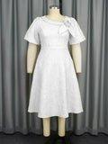 Fongt New Rose Clip Dress Commuter Three-Dimensional Flower A Dress Dress