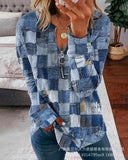 New Women's Imitation Denim Print Casual Jacket AY1716A1 Collection-Outfit