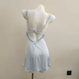 Fongt Sexy Pajamas Pure Lust Women 2025 New Summer High-End Sling Collar Large-Size Sling Chest Pad Ice Silk Berth Skirt