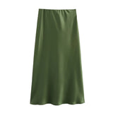 Fongt Women's Clothing INS Explosive Multi-Color Fashion Commuter Silk Stupor Feel Stubble Skirt