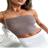 Fongt New Strapless Three-Color Texture Sense Slim Sexy Thin Pit Strip With A Strapless Jacket Female-Outfit