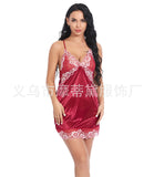 Underwear Sexy Lace Lace Sleeping Dress Back Hollow Out Sexy Pajamas-Outfit