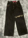 Sales Of Black Printed Jeans, Vintage Jazz Dance Pants, Harajuku Cool Pants-Outfit