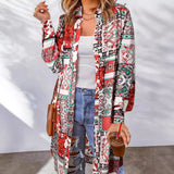 Fongt Beach Coat Bohemian Shirt Clips Loose Casual Printed Long Cardigan Women's Clothing