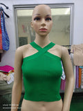 Fongt Cross Hanging Neck Knit Sling Small Vest Bare Back Tight Show Thin Bandage Wipe-Outfit