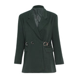 Fashion Commuting Wind To Close The Waist Thin Suit Suit 2025 New High-End Metal Buckle Belt Design Suit Jacket