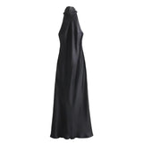 Fongt 2025 New Dress Women's High-End Bare Back Hanging Neck French Elegance