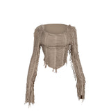 Fongt Autumn 2024 New Temperamental And Casual Body Repair Tuxedo Long-Sleeved Top